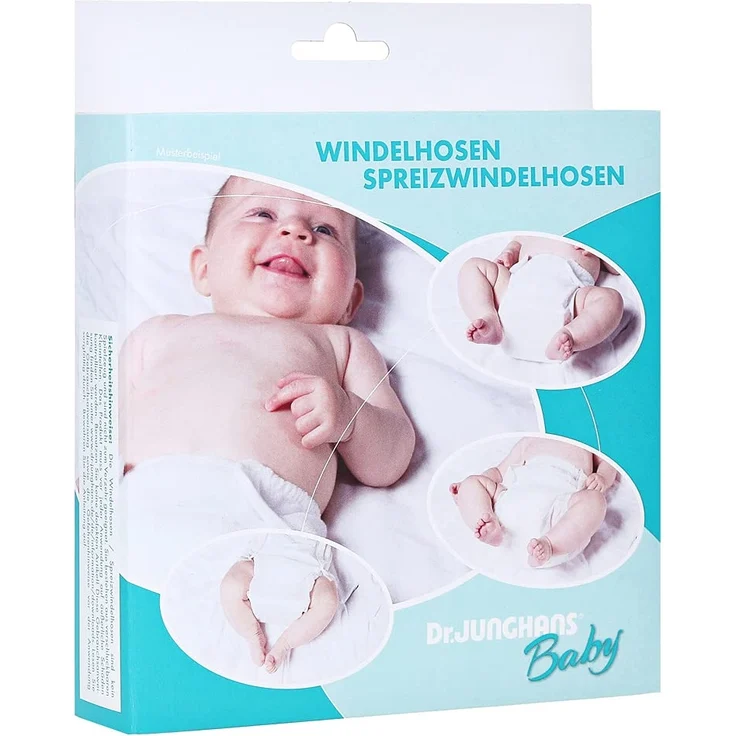 Dr. Junghans Medical 26600 Spreizhöschen Gewebe für Neugeborene, weiß – Bild 1