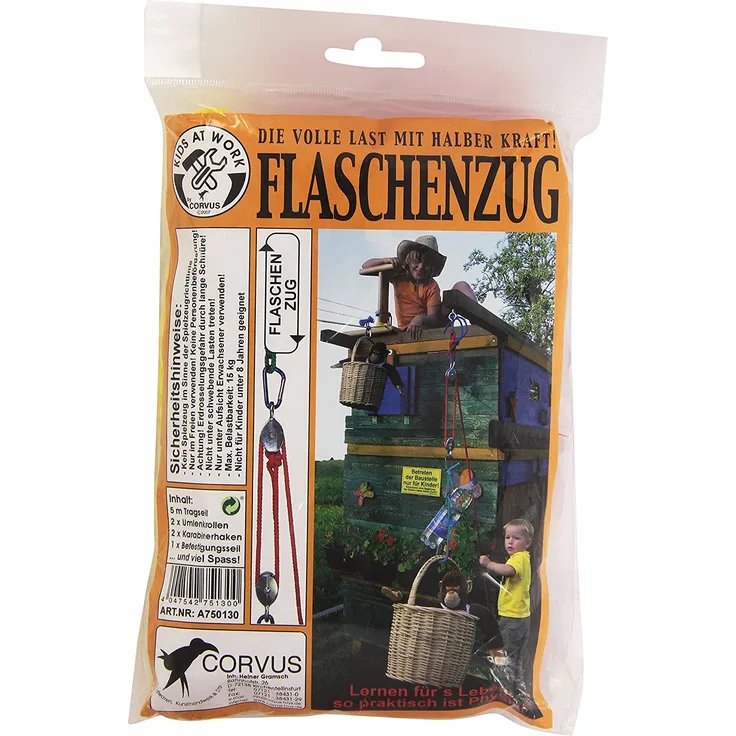 Corvus A 750 130 - Kids at Work Flaschenzug Seil-Set, Sortiert