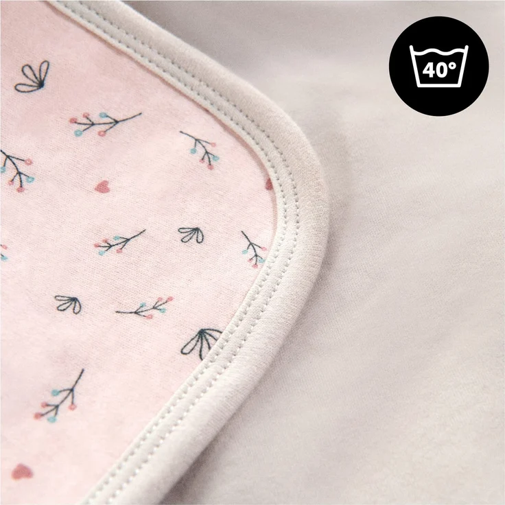 Hauck Baby Einschlagdecke Snuggle N Dream / Baumwolle / Universal für Babyschale, Autositz, Kinderwagen, Buggy, Babybett, Wippen / für 3 -und 5- Punkt-Gurtsysteme / 40 ° Maschinenwäsche / Beige Bloom – Bild 7