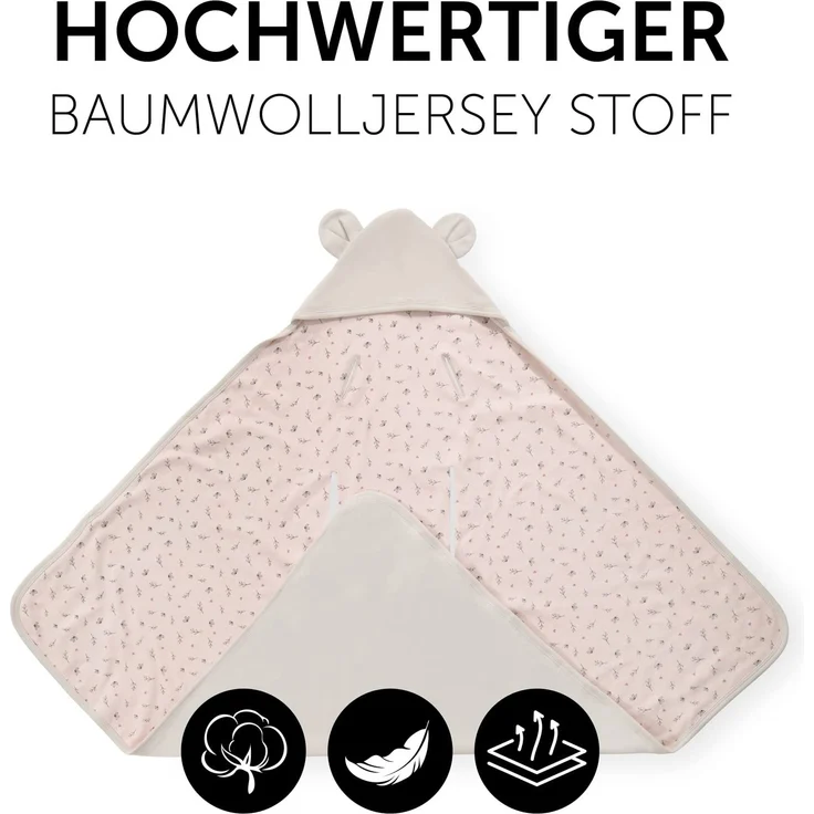 Hauck Baby Einschlagdecke Snuggle N Dream / Baumwolle / Universal für Babyschale, Autositz, Kinderwagen, Buggy, Babybett, Wippen / für 3 -und 5- Punkt-Gurtsysteme / 40 ° Maschinenwäsche / Beige Bloom – Bild 4