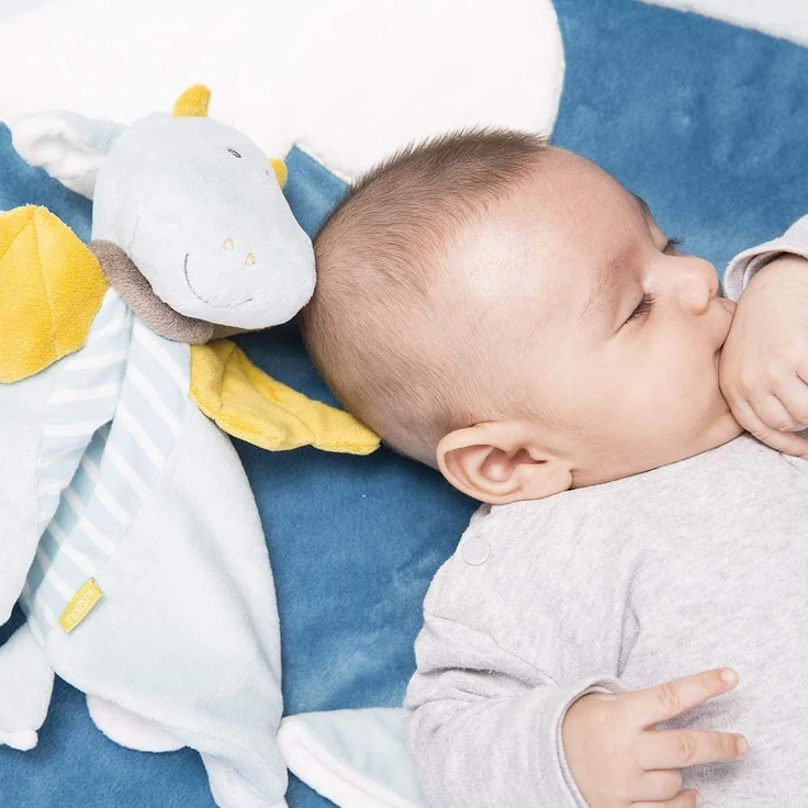 Fehn 065077 Schmusetuch Drache Deluxe – Schnuffeltuch mit Befestigungsring für Schnuller – Zum Kuscheln für Babys ab 0+ Monaten – Maße: 30 cm – Bild 2