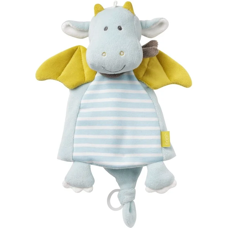 Fehn 065077 Schmusetuch Drache Deluxe – Schnuffeltuch mit Befestigungsring für Schnuller – Zum Kuscheln für Babys ab 0+ Monaten – Maße: 30 cm – Bild 1