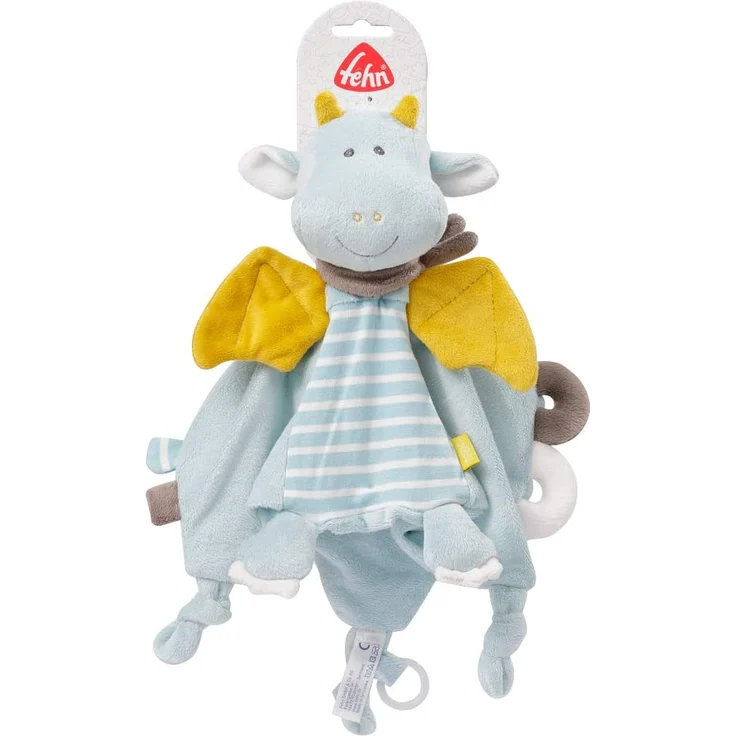 Fehn 065077 Schmusetuch Drache Deluxe – Schnuffeltuch mit Befestigungsring für Schnuller – Zum Kuscheln für Babys ab 0+ Monaten – Maße: 30 cm – Bild 5