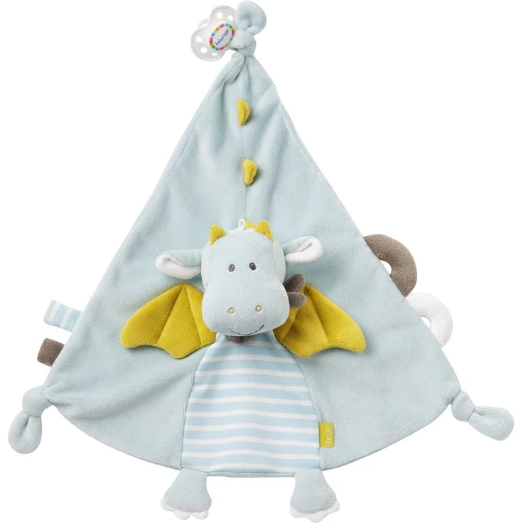 Fehn 065077 Schmusetuch Drache Deluxe – Schnuffeltuch mit Befestigungsring für Schnuller – Zum Kuscheln für Babys ab 0+ Monaten – Maße: 30 cm – Bild 4