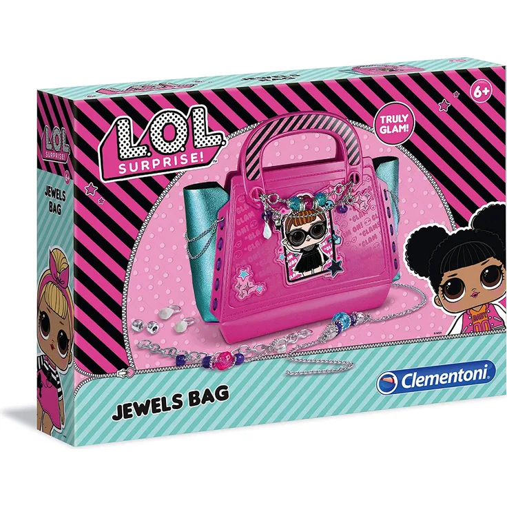 Clementoni 18546 L. O. L Surprise – Zauberhafte Handtasche mit Schmuck, Tasche zum Selbstmachen & Dekorieren, Accessoires als Kreativspielzeug für Kinder ab 6 Jahren zu Weihnachten