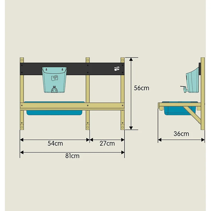 TP Toys Holz Matschküche Mops Deluxe | Wandmodul | Natur | 36x81x56 cm – Bild 6