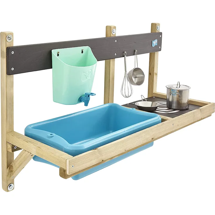 TP Toys Holz Matschküche Mops Deluxe | Wandmodul | Natur | 36x81x56 cm