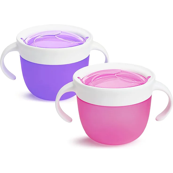 Munchkin Snack-Becher im 2er-Pack, orange/rosa