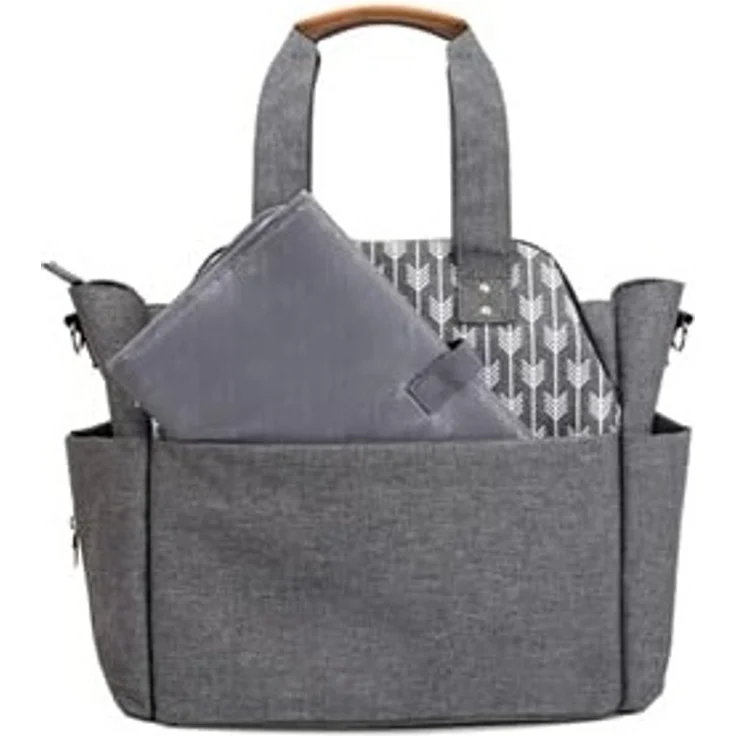 Lekebaby Baby Wickeltasche Bote groß mit Wickelunterlage für Reise, Grau – Bild 7