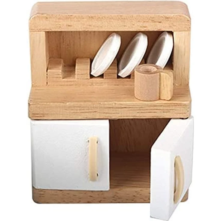 Hape E3454 Esszimmer, grüne Stühle/weißer Tisch/schrank mit weißen Türen – Bild 4