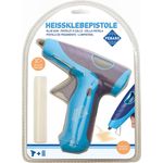 Pebaro 269ok Kabellose Heißklebepistole mit Klebesticks zum kleben auf Holz, Papier und Stoff, Kunststoff, Blau, 26 x 18,5 x 5 cm