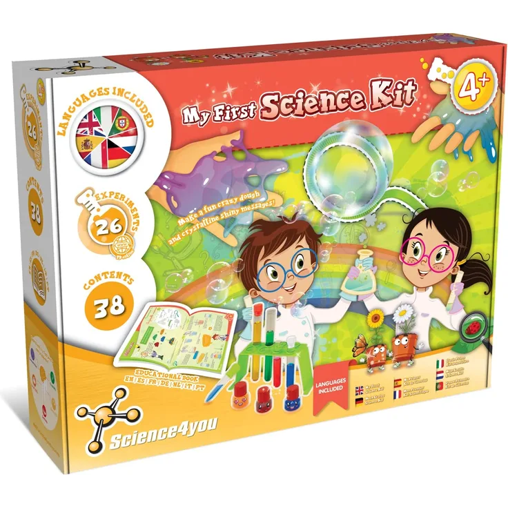 Science4you - Mein erster Wissenschaftslabor - Wissenschaftliches Spielzeug mit 26 Experimenten für Kinder ab 4 Jahren - Experimentierkasten, Chemielabor und Lernspielzeug für Kinder ab 4 Jahren
