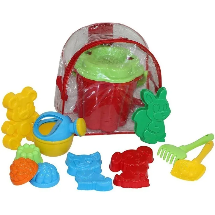 Polesie Eimergarnitur Blume groß mit Gießkanne klein, 12-TLG. (Set Nr. 168 im Rucksack)