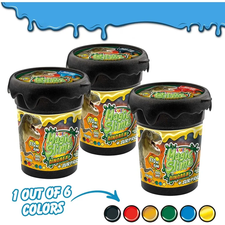 CRAZE 15483 DINOREX Magic Slime Kinderschleim Schleim für Kinderzimmer Kinderparty, Gold – Bild 8