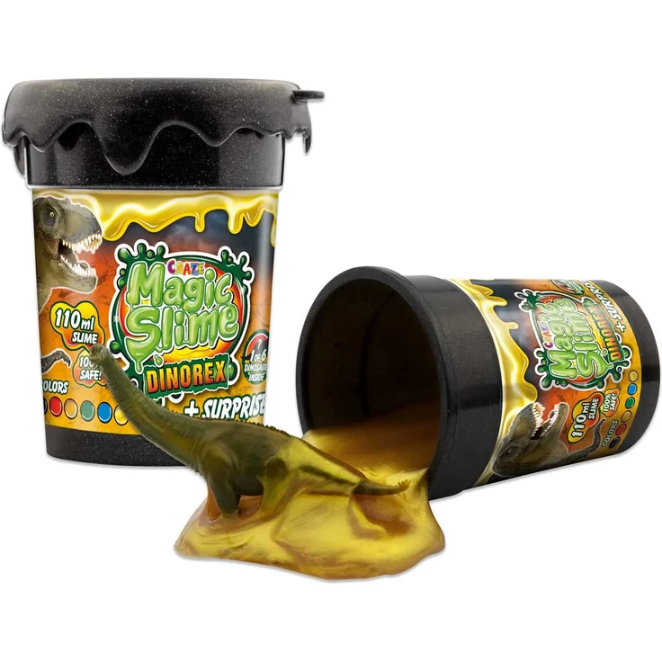 CRAZE 15483 DINOREX Magic Slime Kinderschleim Schleim für Kinderzimmer Kinderparty, Gold – Bild 1