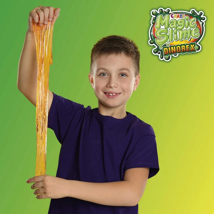 CRAZE 15483 DINOREX Magic Slime Kinderschleim Schleim für Kinderzimmer Kinderparty, Gold – Bild 3