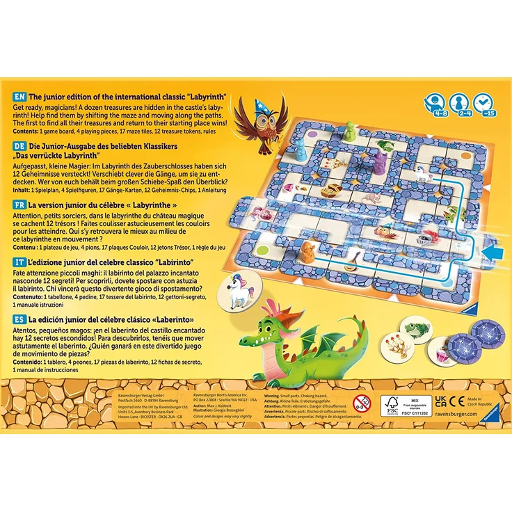 Ravensburger® 20847 - Junior Labyrinth - Familienklassiker für die Kleinen, Spiel für Kinder ab 4 Jahren - Gesellschaftspiel geeignet für 2-4 Spieler, Junior-Ausgabe – Bild 6