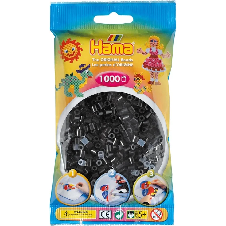 Hama 207-18 - Perlen, 1000 Stück, schwarz - Preisvergleich – Bild 1