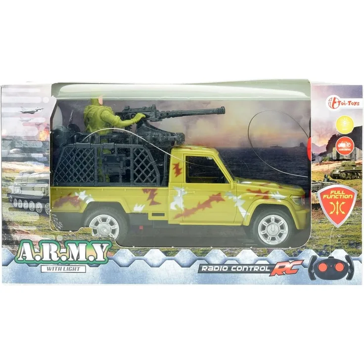 Toi-Toys – Jeep-Armee Soldat R/C Licht verstanden Batterie Nein, 15206 A, Mehrfarbig