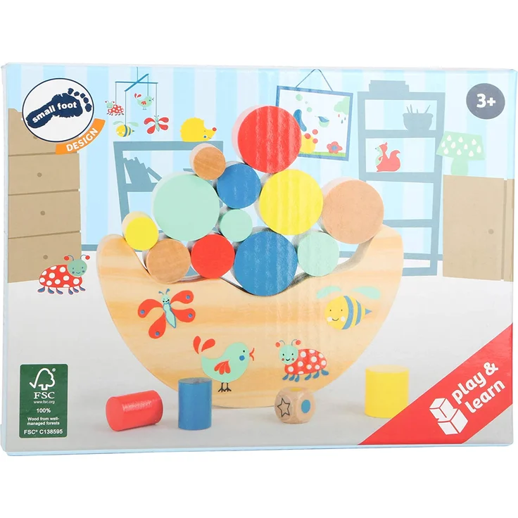 small foot 10945 - Balancierwippe Move it!, Holz, 17-teilig, Würfelspiel, Feinmotorik-Spiel – Bild 4