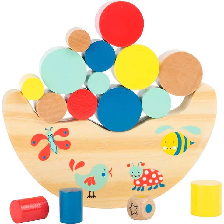 small foot 10945 - Balancierwippe Move it!, Holz, 17-teilig, Würfelspiel, Feinmotorik-Spiel – Bild 1