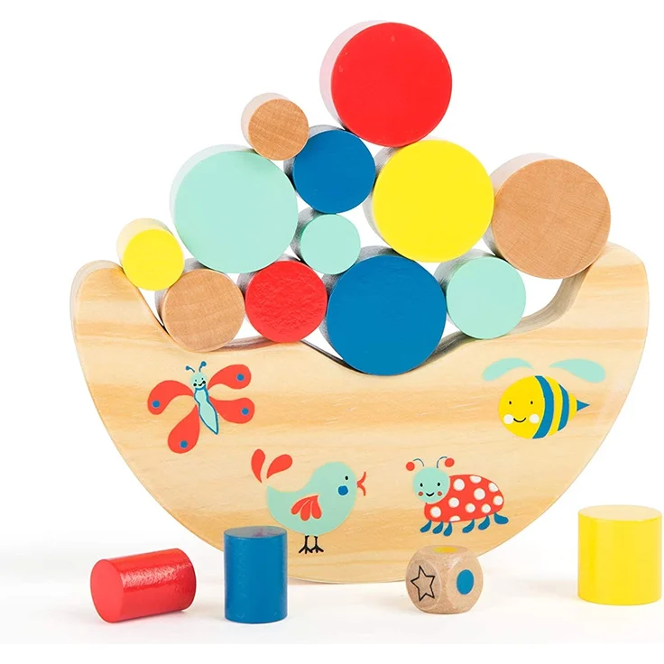 small foot 10945 - Balancierwippe Move it!, Holz, 17-teilig, Würfelspiel, Feinmotorik-Spiel – Bild 2