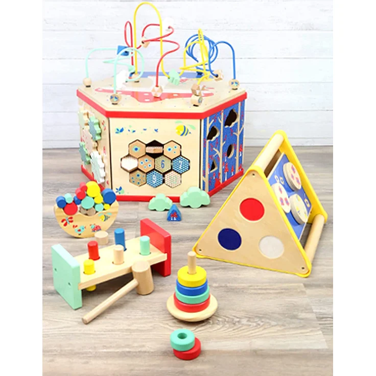 small foot 10945 - Balancierwippe Move it!, Holz, 17-teilig, Würfelspiel, Feinmotorik-Spiel – Bild 5