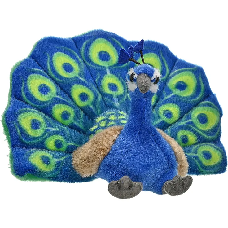 Wild Republic Plüsch Pfau, Cuddlekins Kuscheltier, Plüschtier, 20cm