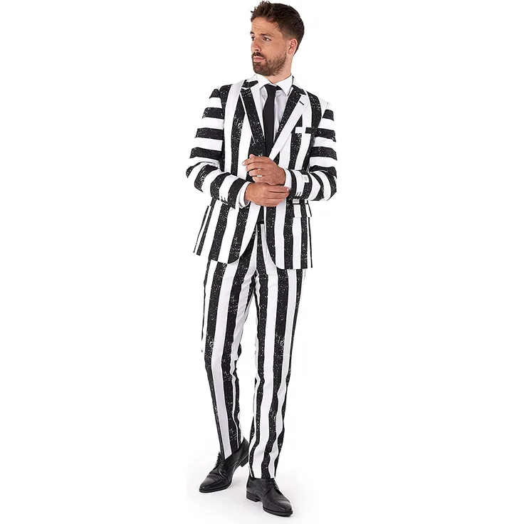 OppoSuits herrenkostüm Polyester schwarz/weiß Größe 54