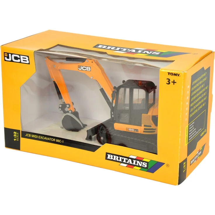 JCB Midi Kettenbagger 86C-1, Britains Schiebe Spielzeug aus hochwertigem Material im Maßstab 1:32, interaktives Push Toys Spielzeug ab 3 Jahren, für Fans von originalgetreuen Nachbildungen – Bild 6
