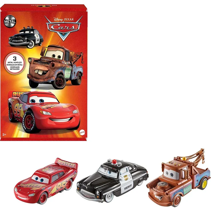 Mattel HBW14 - Disney Pixar - Cars - 3 Fahrzeuge, Die-Cast, Geschenkbox – Bild 1