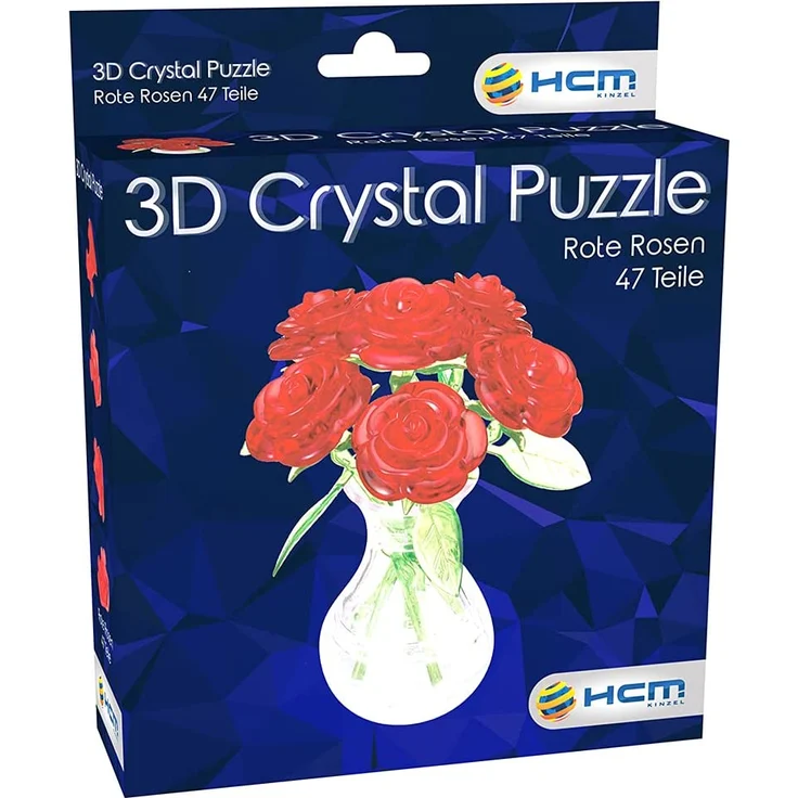 HCM Kinzel 59171 Crystal Puzzle Rote, 47 Teile, 6 Rosen in Einer Vase, bunt – Bild 5