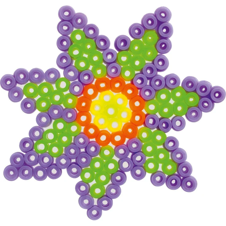 folia 73204 - Bügelperlen Starter Set Fun, mit einer Stiftplatte in Blumenform, 220 Perlen, eine Pinzette, Bügelpapier und eine Anleitung – Bild 4