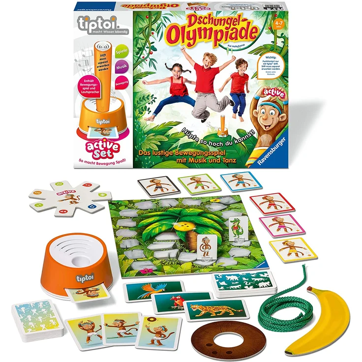 Ravensburger tiptoi 00849 - active Set „Dschungel-Olympiade“ / Spiel von Ravensburger ab 4 Jahren / Freude an Bewegung im Team spielerisch und interaktiv erleben – Bild 5
