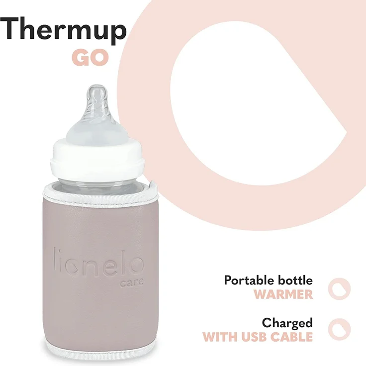 LIONELO Thermup Go Tragbarer Flaschenwärmer zur Temperaturerhaltung, USB-Ladefunktion, Erwärmung von Milch und Babynahrung, BPA FREE (Rosa) – Bild 3