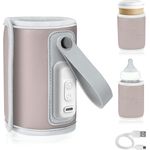 LIONELO Thermup Go Tragbarer Flaschenwärmer zur Temperaturerhaltung, USB-Ladefunktion, Erwärmung von Milch und Babynahrung, BPA FREE (Rosa)