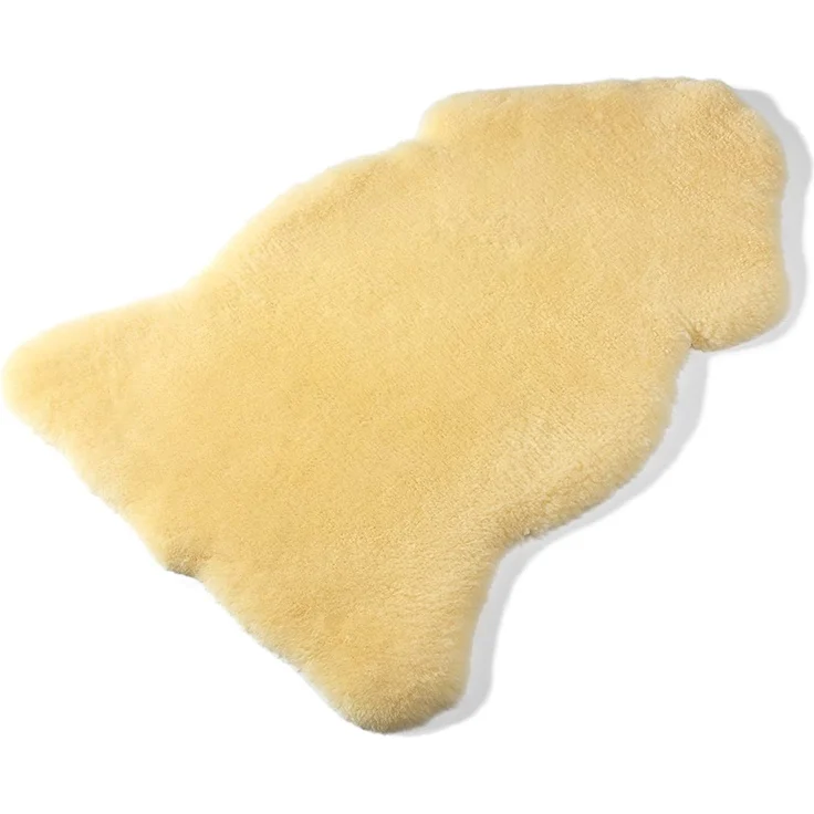 Baby Lammfell Exclusiv Naturfell geschoren/medizinisch gegerbt / 100% Merino Lammfell/medizinisches Baby-Fell/ideal für Kinderwagen, Krabbeldecke, Babybett/Natur-Farbe gold-gelb, Größe:70-80 cm - Preisvergleich – Bild 4