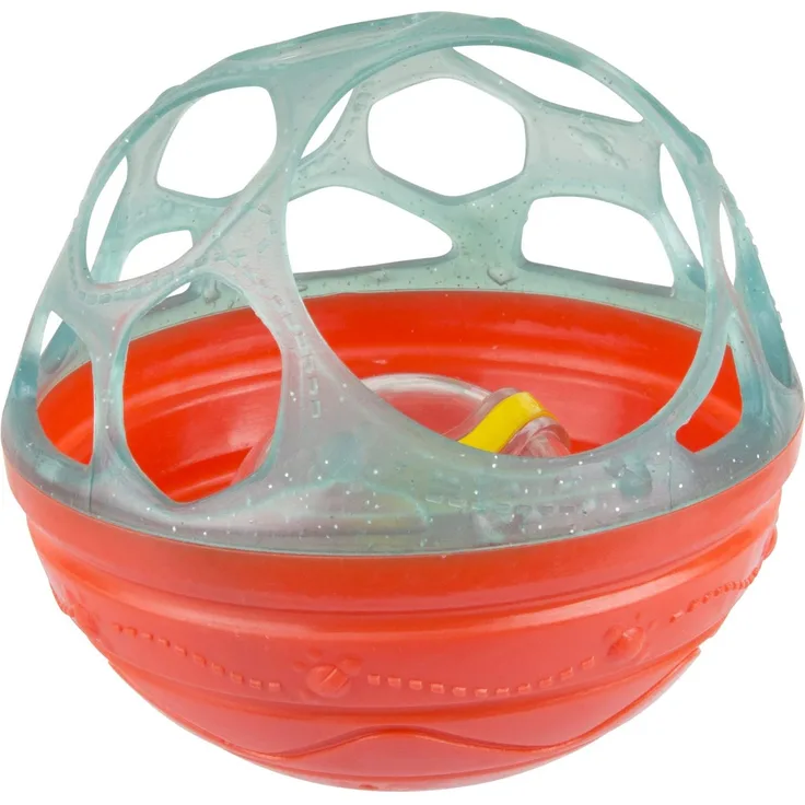 Playgro Bendy Bade-Rasselball, Baby Spielzeug, Ab 6 Monate, BPA-frei, Durchmesser: 12 cm, Grün/Rot, 40214