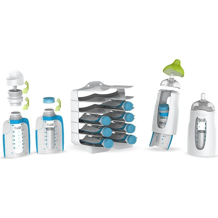 Babymoov Twist großes Starter Set, zum Abpumpen, Aufbewahren und Füttern von Muttermilch ohne Umfüllen – Bild 1