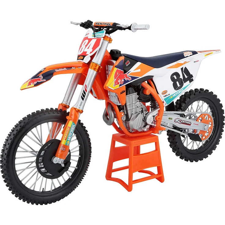 Maisto M32228 KTM 450 SX-F Factory Edition 2018: Modellmotorrad im Maßstab 1:6, Jeffrey Herlings, 37 cm, orange (532228) – Bild 3