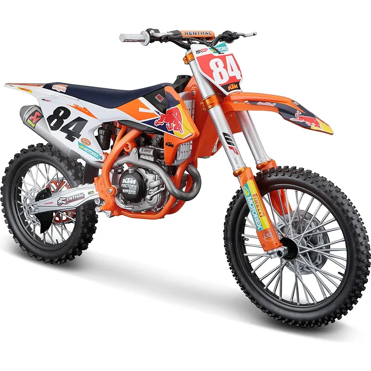 Maisto M32228 KTM 450 SX-F Factory Edition 2018: Modellmotorrad im Maßstab 1:6, Jeffrey Herlings, 37 cm, orange (532228)