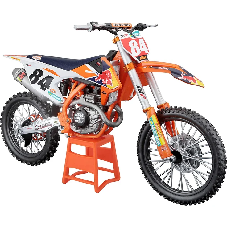 Maisto M32228 KTM 450 SX-F Factory Edition 2018: Modellmotorrad im Maßstab 1:6, Jeffrey Herlings, 37 cm, orange (532228) – Bild 2