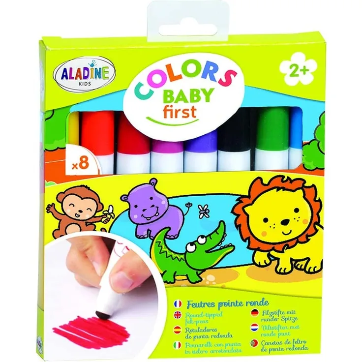 Aladine 42016 - 8 Filzstifte Baby mit Abgerundeter Spitze