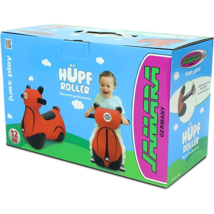 Jamara 460572 Hüpfroller rot-bis 50 kg, fördert den Gleichgewichtssinn und die motorischen Fähigkeiten, robust und widerstandsfähig, pflegeleicht – Bild 7