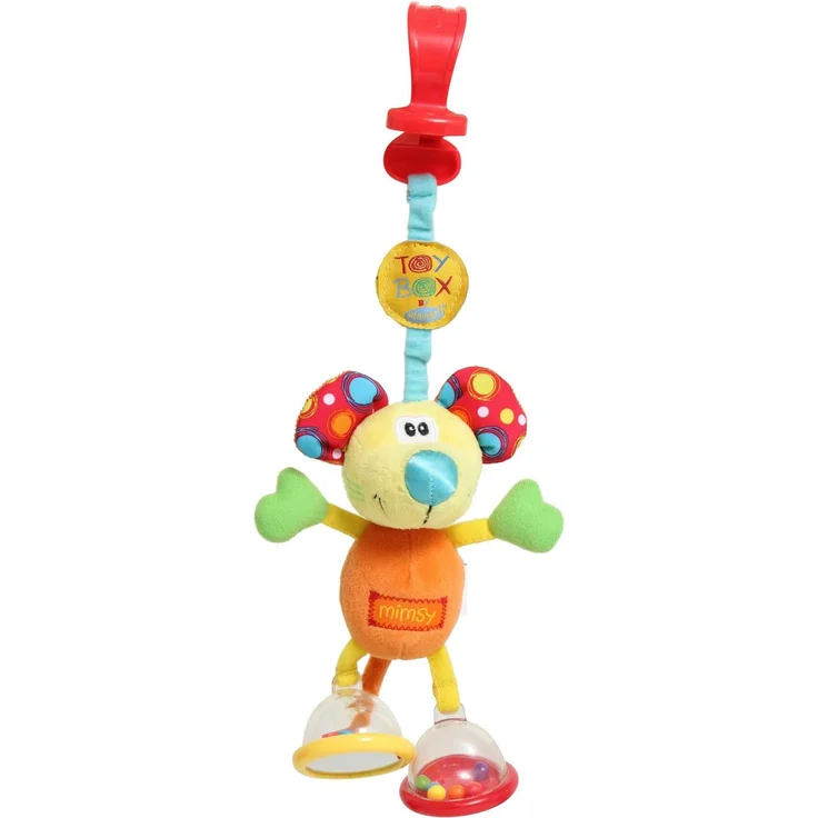 Playgro Kinderwagenanhänger Klipp Klapp Maus, Ab 0 Monate, Dingly Dangly Mimsy, Orange/Bunt, 40144 – Bild 1
