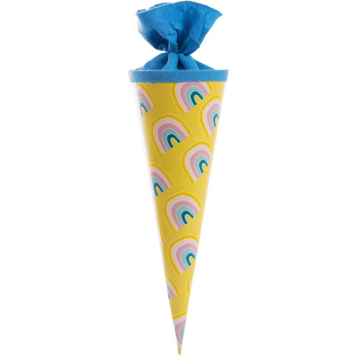 goldbuch 93 206 - geschwistertüte ca. 35 x 11,5 cm, Schultüte für Jungen & Mädchen, Zuckertüte mit Motiv Regenbogenland, geschenktüte aus Lackkarton mit Filzverschluss, zur Einschulung und Schulanfang