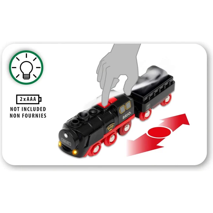 BRIO 'Batterie-Dampflok mit Wassertank', ab 3 Jahren, mit Licht, 5,7 x 18 x 3,1 cm – Bild 3