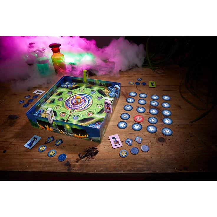 HABA 305216 - Wunderkessel, Memo-Laufspiel für 2-4 Spieler ab 5 Jahren, origineller Spielplan mit Drehmechanismus und Figuren aus Holz – Bild 4