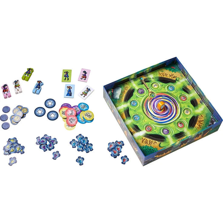 HABA 305216 - Wunderkessel, Memo-Laufspiel für 2-4 Spieler ab 5 Jahren, origineller Spielplan mit Drehmechanismus und Figuren aus Holz – Bild 3