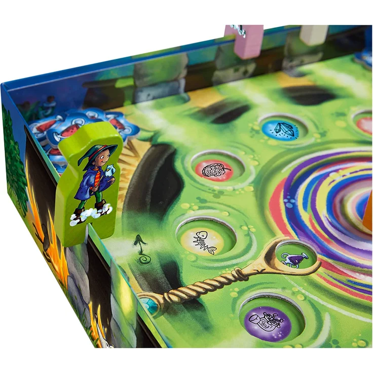 HABA 305216 - Wunderkessel, Memo-Laufspiel für 2-4 Spieler ab 5 Jahren, origineller Spielplan mit Drehmechanismus und Figuren aus Holz – Bild 7